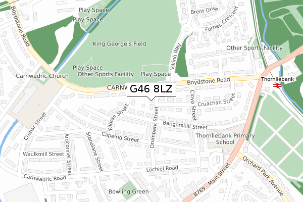 G46 8LZ map - large scale - OS Open Zoomstack (Ordnance Survey) G46 8LZ map - large scale - OS Open Zoomstack (Ordnance Survey)