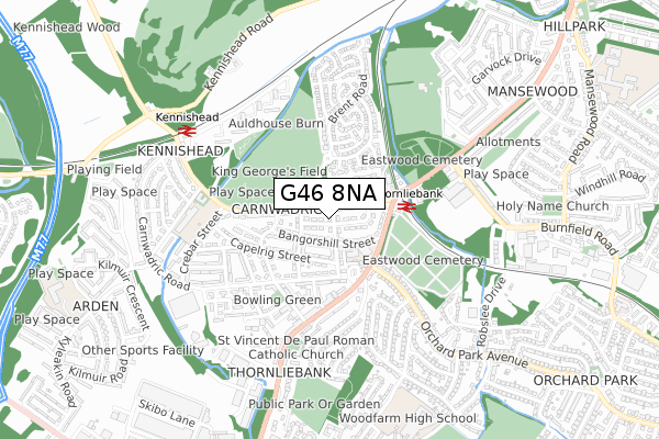 G46 8NA map - small scale - OS Open Zoomstack (Ordnance Survey) G46 8NA map - small scale - OS Open Zoomstack (Ordnance Survey)