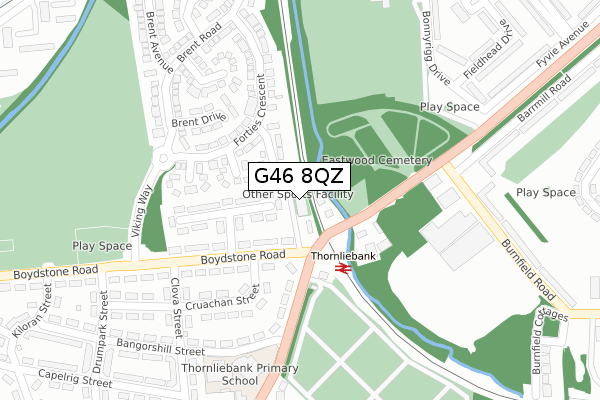 G46 8QZ map - large scale - OS Open Zoomstack (Ordnance Survey) G46 8QZ map - large scale - OS Open Zoomstack (Ordnance Survey)