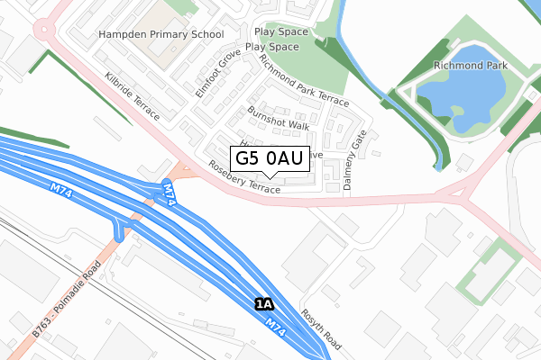 G5 0AU map - large scale - OS Open Zoomstack (Ordnance Survey)