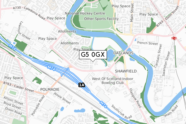 G5 0GX map - small scale - OS Open Zoomstack (Ordnance Survey)