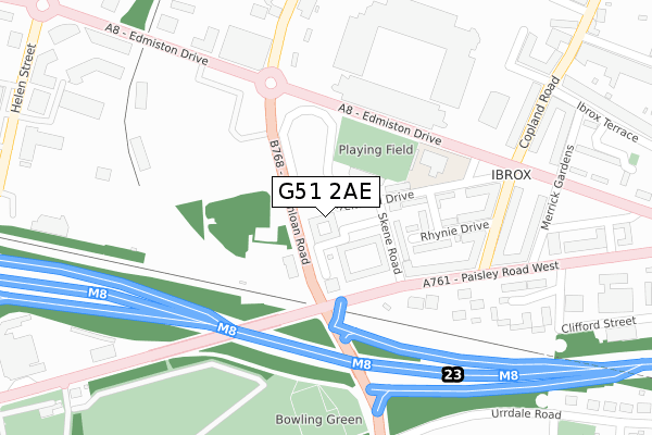 G51 2AE map - large scale - OS Open Zoomstack (Ordnance Survey) G51 2AE map - large scale - OS Open Zoomstack (Ordnance Survey)
