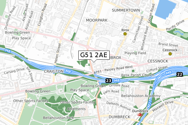 G51 2AE map - small scale - OS Open Zoomstack (Ordnance Survey) G51 2AE map - small scale - OS Open Zoomstack (Ordnance Survey)