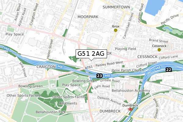 G51 2AG map - small scale - OS Open Zoomstack (Ordnance Survey) G51 2AG map - small scale - OS Open Zoomstack (Ordnance Survey)