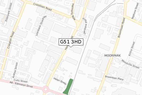 G51 3HD map - large scale - OS Open Zoomstack (Ordnance Survey)