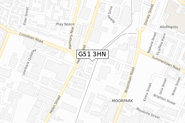 G51 3HN map - large scale - OS Open Zoomstack (Ordnance Survey)