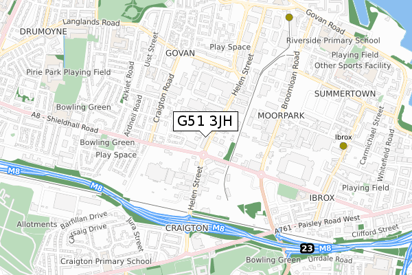 G51 3JH map - small scale - OS Open Zoomstack (Ordnance Survey) G51 3JH map - small scale - OS Open Zoomstack (Ordnance Survey)