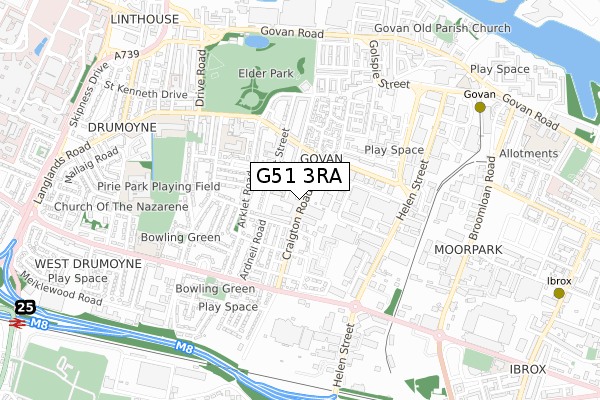 G51 3RA map - small scale - OS Open Zoomstack (Ordnance Survey) G51 3RA map - small scale - OS Open Zoomstack (Ordnance Survey)