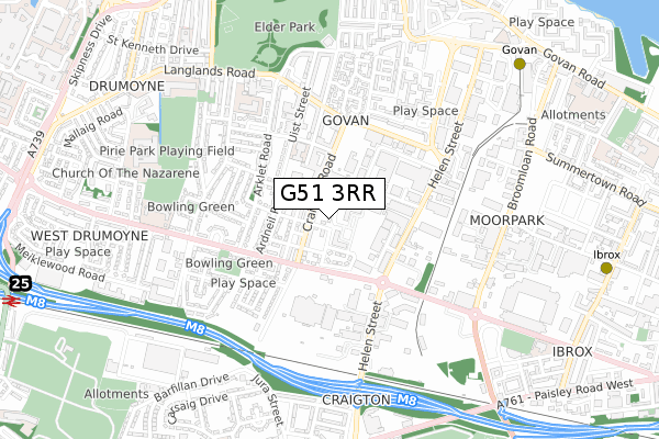 G51 3RR map - small scale - OS Open Zoomstack (Ordnance Survey) G51 3RR map - small scale - OS Open Zoomstack (Ordnance Survey)