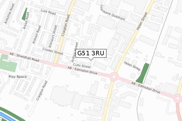 G51 3RU map - large scale - OS Open Zoomstack (Ordnance Survey) G51 3RU map - large scale - OS Open Zoomstack (Ordnance Survey)