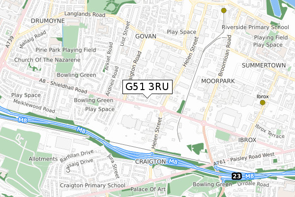 G51 3RU map - small scale - OS Open Zoomstack (Ordnance Survey) G51 3RU map - small scale - OS Open Zoomstack (Ordnance Survey)