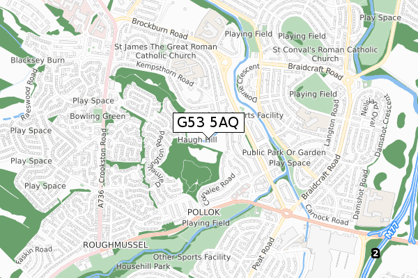 G53 5AQ map - small scale - OS Open Zoomstack (Ordnance Survey)