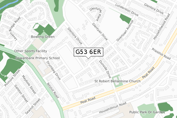 G53 6ER map - large scale - OS Open Zoomstack (Ordnance Survey)