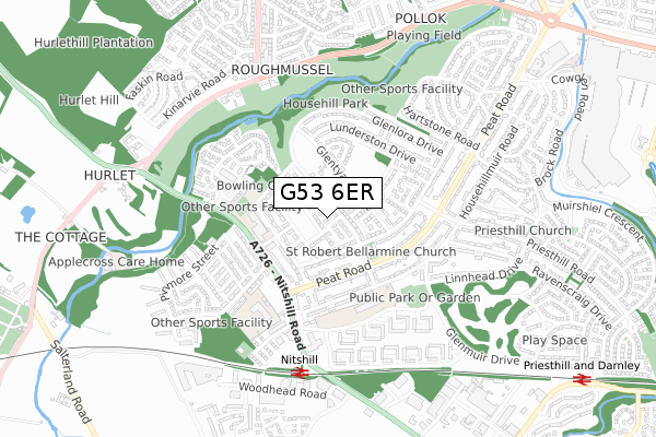 G53 6ER map - small scale - OS Open Zoomstack (Ordnance Survey)