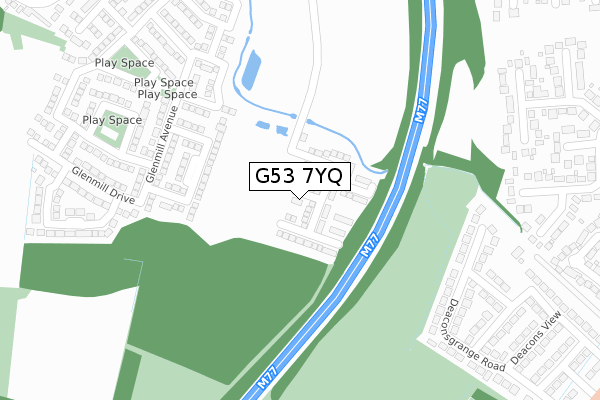 G53 7YQ map - large scale - OS Open Zoomstack (Ordnance Survey)