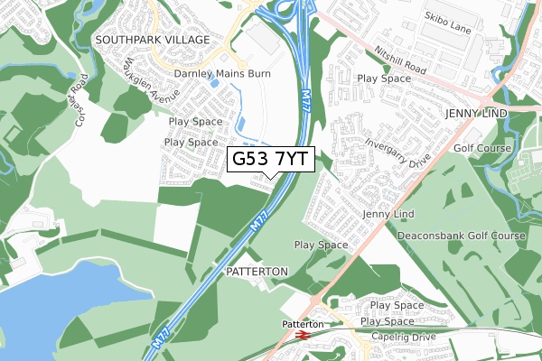 G53 7YT map - small scale - OS Open Zoomstack (Ordnance Survey)