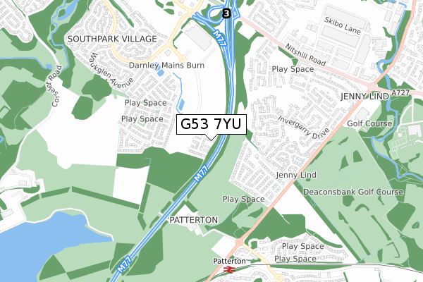 G53 7YU map - small scale - OS Open Zoomstack (Ordnance Survey)