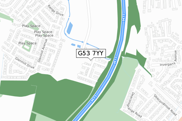 G53 7YY map - large scale - OS Open Zoomstack (Ordnance Survey)
