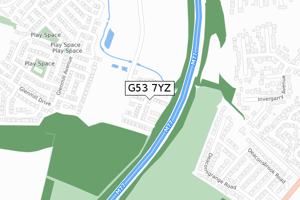 G53 7YZ map - large scale - OS Open Zoomstack (Ordnance Survey)