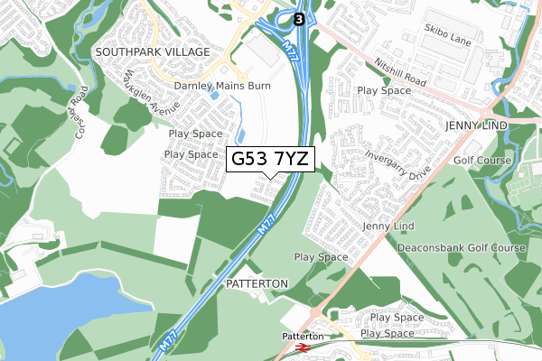 G53 7YZ map - small scale - OS Open Zoomstack (Ordnance Survey)