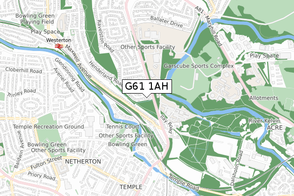 G61 1AH map - small scale - OS Open Zoomstack (Ordnance Survey) G61 1AH map - small scale - OS Open Zoomstack (Ordnance Survey)