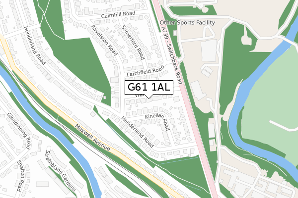 G61 1AL map - large scale - OS Open Zoomstack (Ordnance Survey)