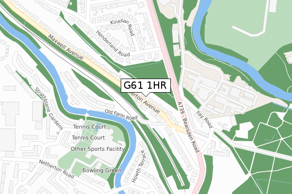 G61 1HR map - large scale - OS Open Zoomstack (Ordnance Survey)