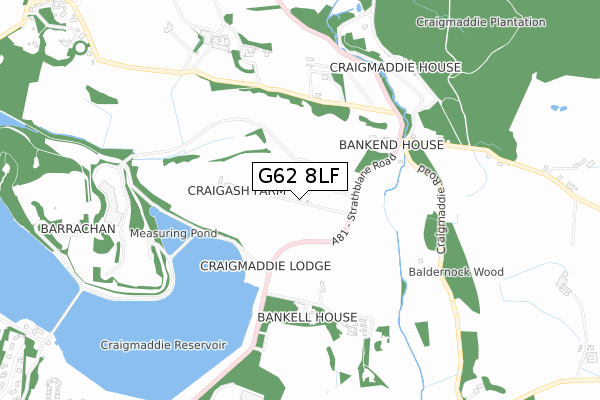 G62 8LF map - small scale - OS Open Zoomstack (Ordnance Survey)