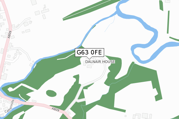 G63 0FE map - large scale - OS Open Zoomstack (Ordnance Survey)