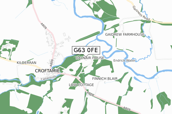 G63 0FE map - small scale - OS Open Zoomstack (Ordnance Survey)