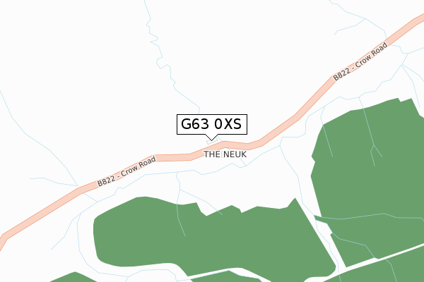 G63 0XS map - large scale - OS Open Zoomstack (Ordnance Survey)