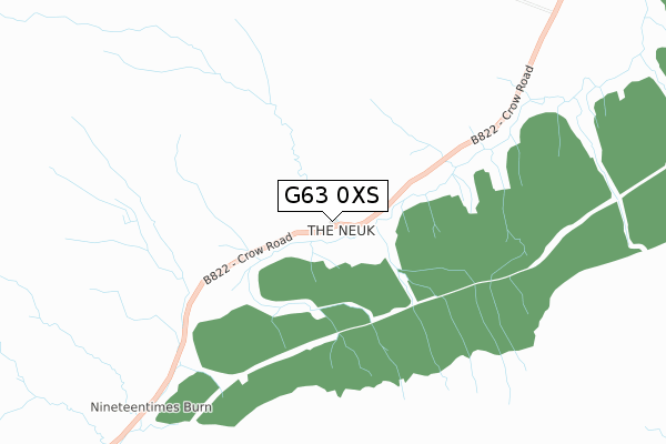 G63 0XS map - small scale - OS Open Zoomstack (Ordnance Survey)