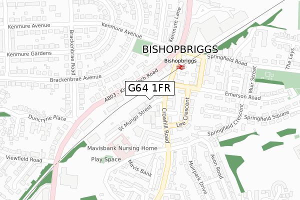 G64 1FR map - large scale - OS Open Zoomstack (Ordnance Survey)