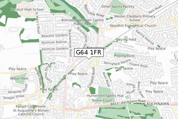 G64 1FR map - small scale - OS Open Zoomstack (Ordnance Survey)