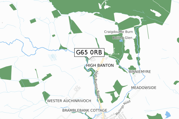G65 0RB map - small scale - OS Open Zoomstack (Ordnance Survey)