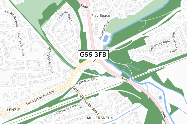 G66 3FB map - large scale - OS Open Zoomstack (Ordnance Survey)