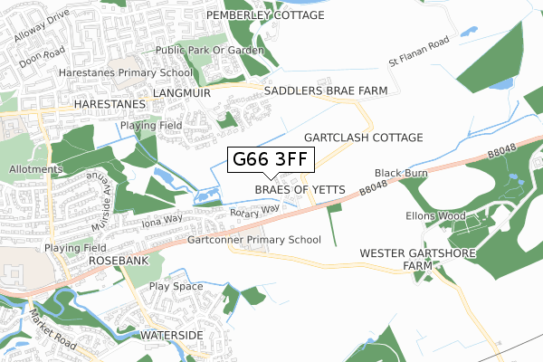 G66 3FF map - small scale - OS Open Zoomstack (Ordnance Survey)
