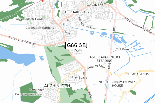 G66 5BJ map - small scale - OS Open Zoomstack (Ordnance Survey)