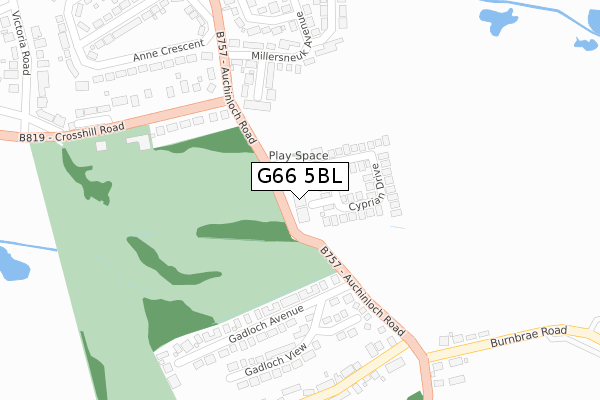 G66 5BL map - large scale - OS Open Zoomstack (Ordnance Survey)