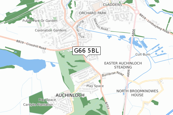 G66 5BL map - small scale - OS Open Zoomstack (Ordnance Survey)