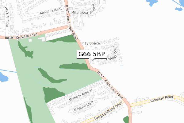 G66 5BP map - large scale - OS Open Zoomstack (Ordnance Survey)
