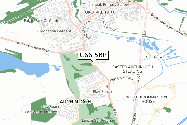 G66 5BP map - small scale - OS Open Zoomstack (Ordnance Survey)