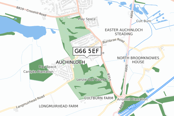 G66 5EF map - small scale - OS Open Zoomstack (Ordnance Survey)