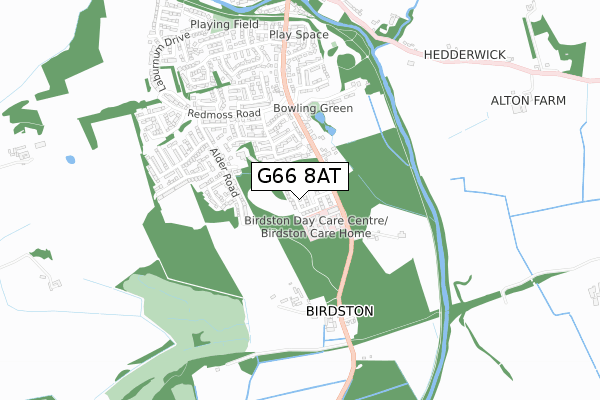 G66 8AT map - small scale - OS Open Zoomstack (Ordnance Survey)