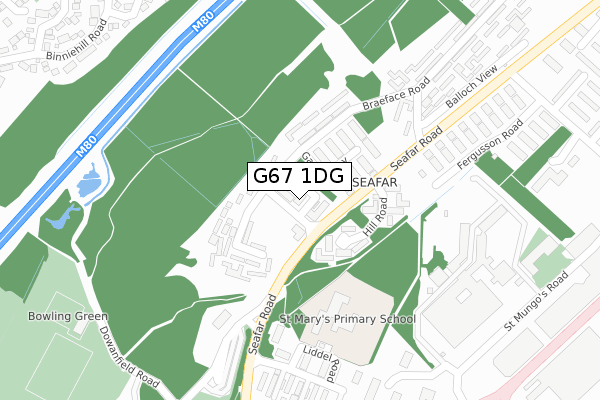 G67 1DG map - large scale - OS Open Zoomstack (Ordnance Survey)