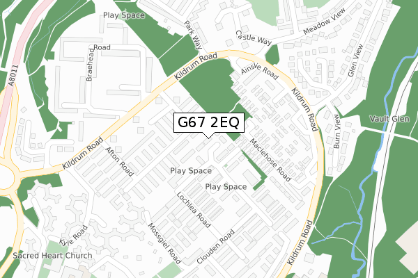 G67 2EQ map - large scale - OS Open Zoomstack (Ordnance Survey)