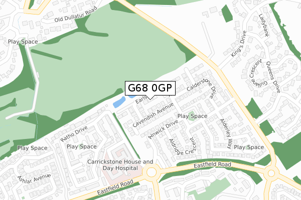 G68 0GP map - large scale - OS Open Zoomstack (Ordnance Survey)