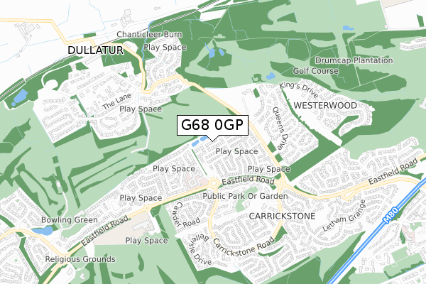 G68 0GP map - small scale - OS Open Zoomstack (Ordnance Survey)
