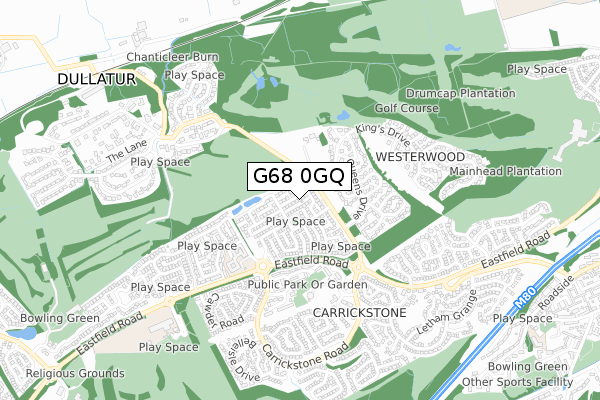 G68 0GQ map - small scale - OS Open Zoomstack (Ordnance Survey)