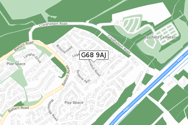 G68 9AJ map - large scale - OS Open Zoomstack (Ordnance Survey)